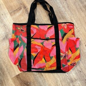 Shade & Shore Tropical Flower Mesh Beach Bag